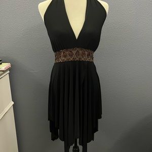 Papaya Halter Waterfall Wrap Dress Sz Lg